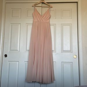 Lulus All About Love Blush Pink Spaghetti Strap Bridesmaid Maxi Dress
